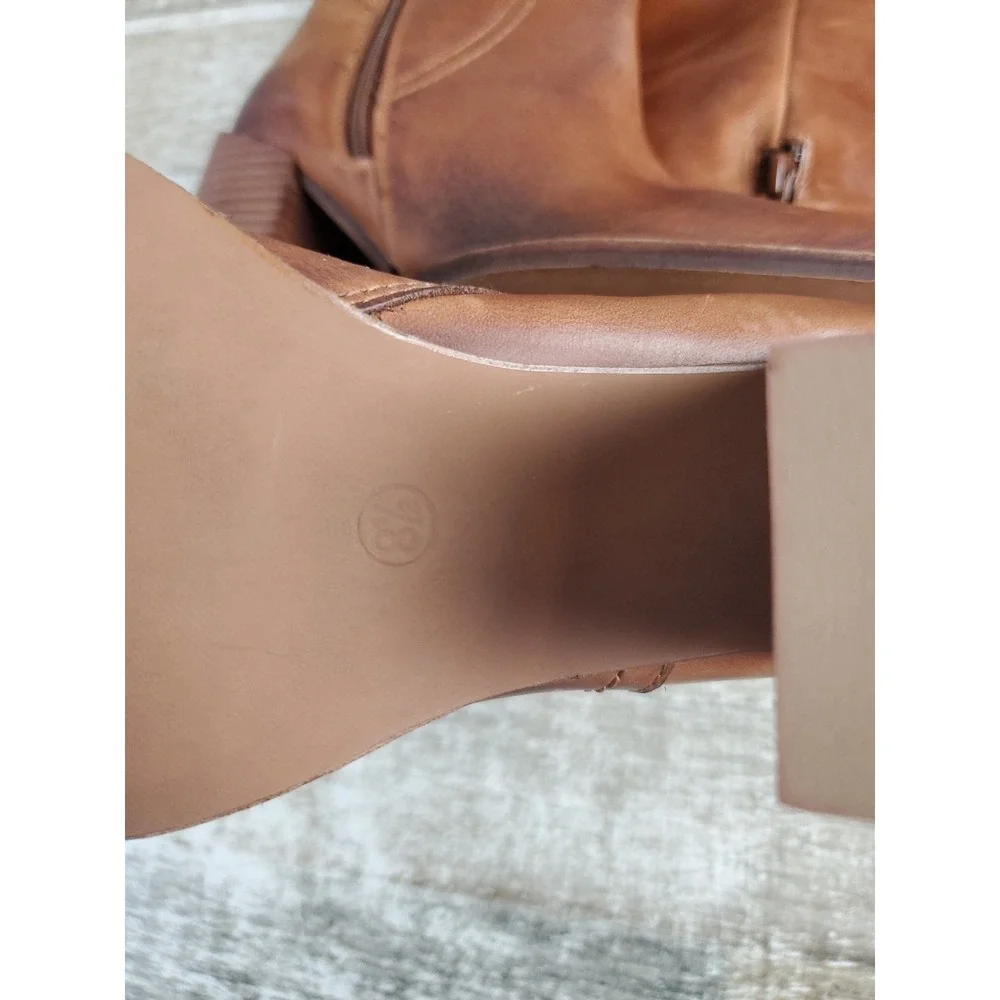 Diba‎ True Do Knee High Boots Womens Sz 8.5 Brown Leather Tall Bootie